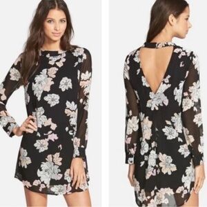ASTR The Label Black Floral Mini Dress XS